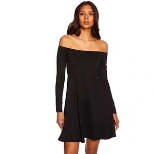NWT Susana Monaco Off The Shoulder Skater Dress in Black Size M